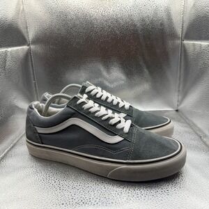 Size 10 Vans Old Skool Low Top Gray Suede Mens Lace Up Athletic Sneakers 507698